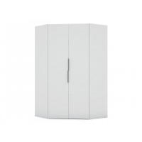 Manhattan Comfort 115GMC1 Mulberry 2.0 Modern Corner Wardrobe Closet with 2 Hanging Rods in White